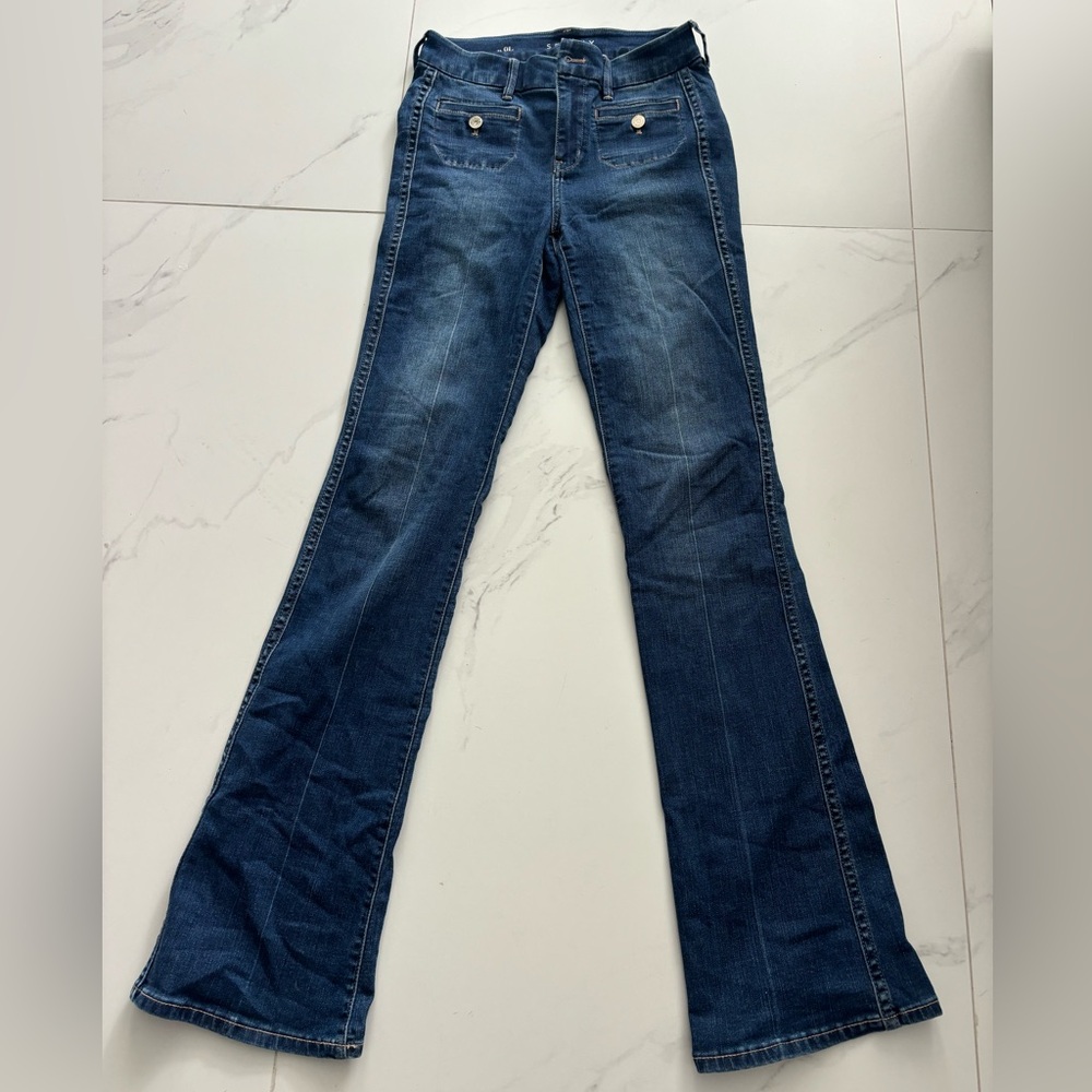 White House Black Market Dark Blue Flare Jeans
